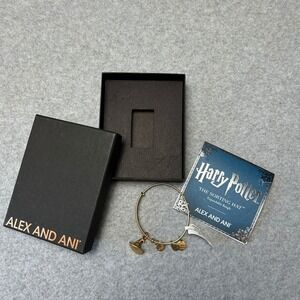 Alex and Ani Harry Potter Sorting Hat Expandable Charm Bangle Bracelet Gold Tone
